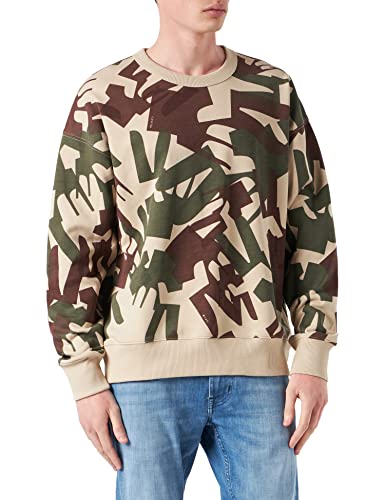 G-STAR RAW Herren Camo Oversized Sweatshirt, Mehrfarben (dk brick peacehand D21156-C365-D032), S von G-STAR RAW