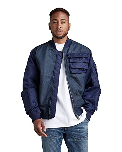 G-Star RAW Herren Chest Pocket PM Bomberjacke, Blau (warm Sartho D21054-C143-C423), XS von G-STAR