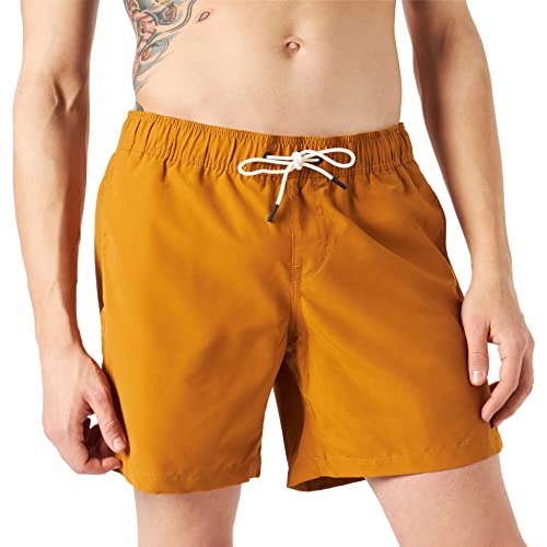 G-STAR RAW Herren Dirik Solid Badeshorts, Braun (dk vulcan D21130-A505-8052), S von G-STAR RAW