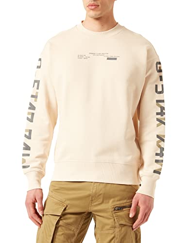 G-STAR RAW Herren Sleeve Graphics Loose Sweatshirt, Weiß (dk talc D21165-C988-A488), S von G-STAR RAW