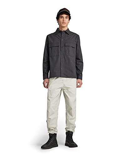 G-STAR RAW Herren Utility Relaxed Hemd, Mehrfarben (dk black htr D21080-C903-7293), L von G-STAR RAW