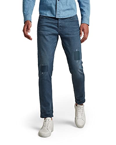 G-STAR RAW Herren 3301 Slim Jeans, Blau (worn in rivulet patch restored 51001-C048-C601), 30W / 34L von G-STAR RAW