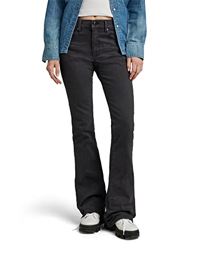 G-STAR RAW Damen 3301 Flare Jeans, Schwarz (caviar gd D21290-C301-D578), 29W / 30L von G-STAR RAW