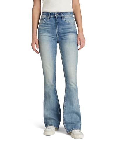 G-STAR RAW Damen 3301 High Flare Jeans, Blau (vintage cool aqua D01541-C052-C277), 26W / 32L von G-STAR RAW