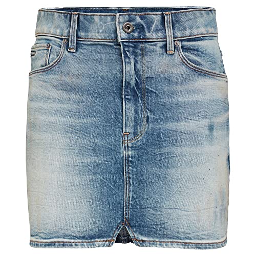 G-STAR RAW Damen 3301 High Mini Rock, Blau (antic faded lapo blue destroyed D17245-C052-B819), 27 von G-STAR RAW