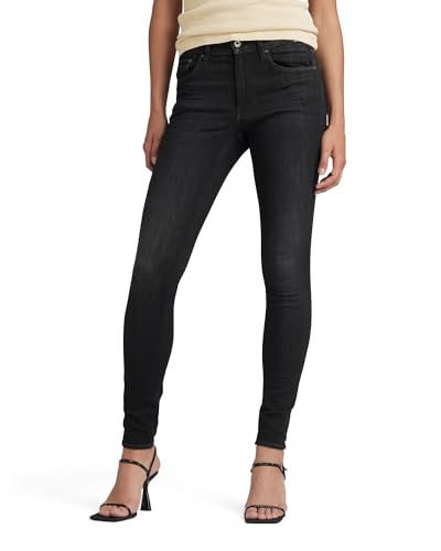 G-STAR RAW Damen 3301 High Skinny Jeans, Schwarz (worn in coal D05175-A634-B179), 33W / 30L von G-STAR RAW