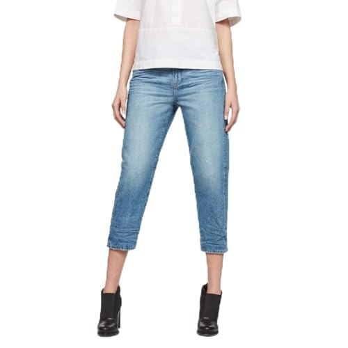 G-STAR RAW Damen 3301 High waist Boyfriend Jeans, Blau (lt aged small destroy D07426-9436-9260), 28W / 30L von G-STAR RAW