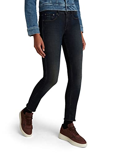 G-STAR RAW Damen 3301 Mid Skinny Ankle Jeans, Blau (Worn in moss D20059-C051-C777), 27W / 30L von G-STAR RAW