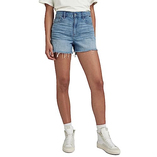 G-STAR RAW Damen 3301 Ripped Shorts, Blau (lt aged D24008-8973-424), 31 von G-STAR RAW