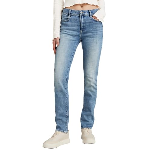 G-STAR RAW Damen Ace 2.0 Slim Straight Jeans, Blau (sun faded niagara D23638-C051-D898), 28W / 28L von G-STAR RAW