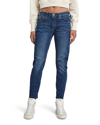 G-STAR RAW Damen Arc 3D Low Waist Boyfriend Jeans, Blau (medium aged 60892-6553-071), 28W / 32L von G-STAR RAW