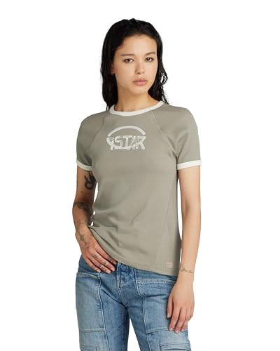 G-Star RAW Damen Army Ringer Slim Top, Grün (Shamrock D24506-D527-2199), S von G-STAR