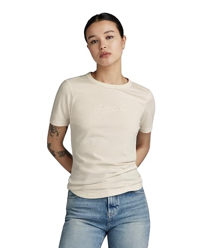 G-Star RAW Damen Autograph Slim Top, Beige (Eggnog D24216-4107-G076), S von G-STAR RAW