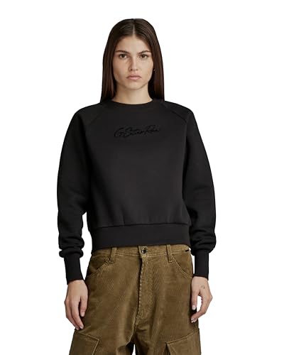 G-STAR RAW Damen Autograph Sweatshirt, Schwarz (dk black D24217-D425-6484), S von G-STAR RAW