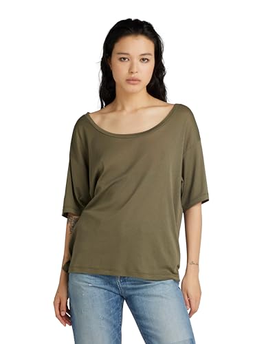 G-Star RAW Damen Back Seam Loose Top, Grün (dk Shamrock D24519-D528-7159), S von G-STAR
