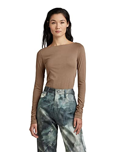 G-STAR RAW Damen Boat Slim Top, Braun (deep walnut D22754-D266-B743), XXL von G-STAR RAW