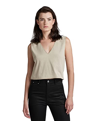 G-STAR RAW Damen Boxy Cropped Graphic Weste, Beige (spray green D22787-C336-D606), M von G-STAR RAW