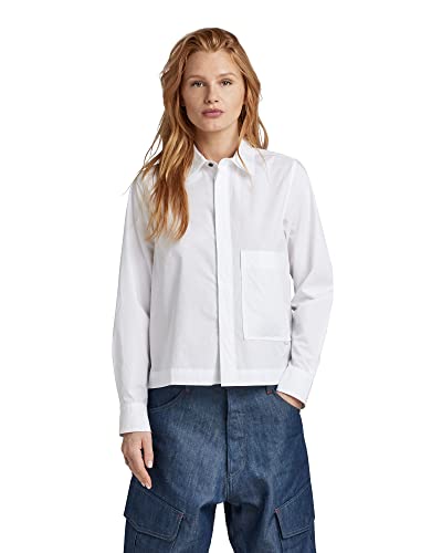 G-STAR RAW Damen Boxy Hemd, Weiß (white D22907-4481-110), XXS von G-STAR RAW