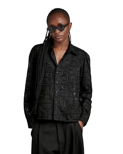 G-Star RAW Damen Boxy Hemd, Schwarz (dk Black D23580-D404-6484), XXS von G-STAR