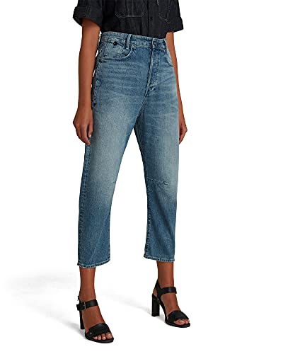 G-STAR RAW Damen C-Staq 3D Boyfriend Cropped Jeans, Blau (faded tide D17870-C779-C460), 28W / 34L von G-STAR RAW