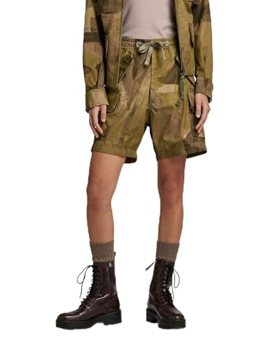 G-STAR RAW Damen Cargo Shorts, Mehrfarben (safari watercolor camo D22899-D386-D940), 27 von G-STAR RAW