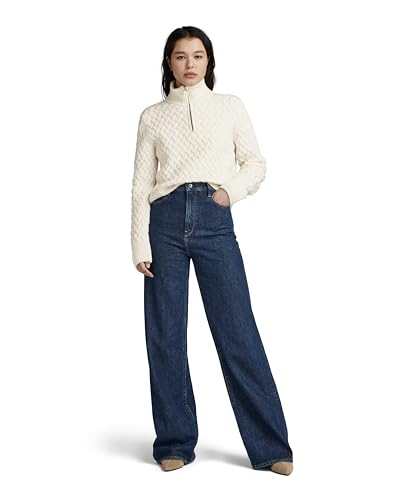 G-STAR RAW Damen Chunky Knitted Skipper Pullover, Beige (eggnog D23922-D170-G076), L von G-STAR RAW