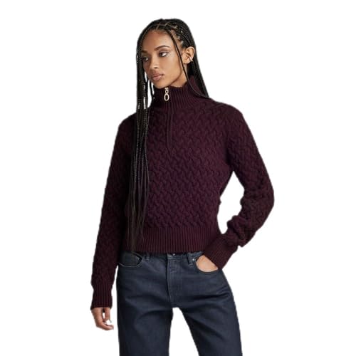 G-STAR RAW Damen Chunky Knitted Skipper Pullover, Purpur (lt maze D23922-D170-8880), XS von G-STAR RAW