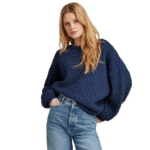 G-STAR RAW Damen Chunky loose boat knit wmn, Blau (rank blue D23968-D170-868), M von G-STAR RAW