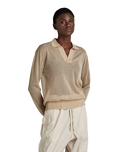 G-STAR RAW Damen Core Poloshirt Knit, Beige (westpoint khaki D21653-D140-C531), S von G-STAR RAW