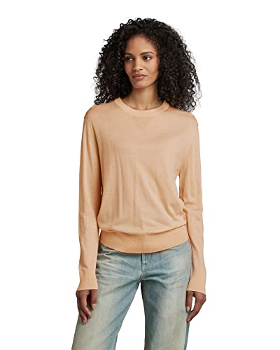 G-STAR RAW Damen Core Round Neck Strickpullover, Beige (ivory cream D21960-D166-D761), L von G-STAR RAW