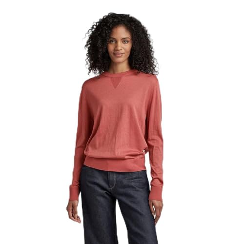 G-STAR RAW Damen Core Round Neck Strickpullover, Rosa (pink ink D21960-D166-C618), L von G-STAR RAW