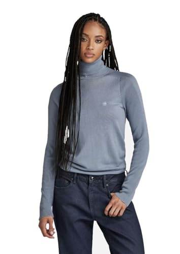 G-Star RAW Damen Core Slim Turtle Knitted Pullover, Grau (dim Grey D23678-B692-3885), M von G-Star RAW