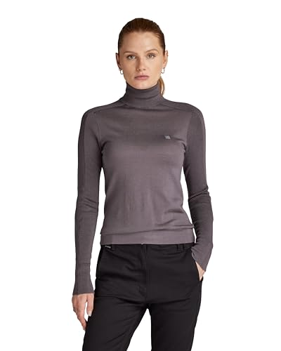 G-STAR RAW Damen Core Slim Turtle Knitted Pullover, Grau (rabbit D23678-B692-G077), L von G-STAR RAW