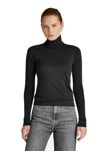 G-Star RAW Damen Core Slim Turtle Knit wmn, Schwarz (dk Black D23678-B692-6484), XS von G-Star