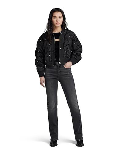 G-STAR RAW Damen Cropped Party Bomber , Schwarz (dk black D23511-C143-6484), M von G-STAR RAW