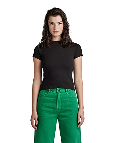 G-STAR RAW Damen Cropped Ultra Slim Top, Schwarz (dk black D22767-D275-6484), L von G-STAR RAW