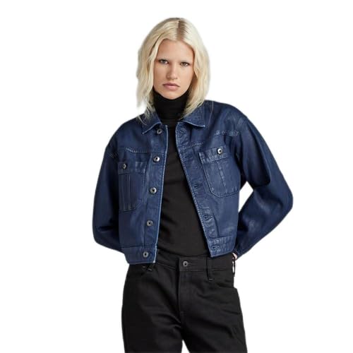 G-STAR RAW Damen Cropped Utility Jacke, Blau (luna blue cobler D24082-D436-G275), L von G-STAR RAW