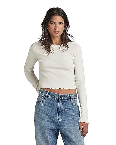 G-STAR RAW Damen Cropped baby sis raglan r t ls wmn, Beige (eggnog D23803-1141-G076), L von G-STAR RAW