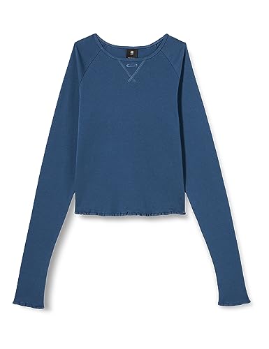 G-STAR RAW Damen Cropped baby sis raglan r t ls wmn, Blau (rank blue D23803-1141-868), M von G-STAR RAW