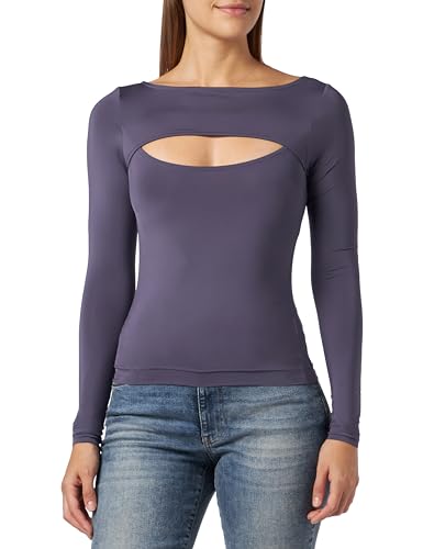 G-STAR RAW Damen Cut-Out Slim Boatneck Top, Purpur (dk grape D23811-D469-800), S von G-STAR RAW