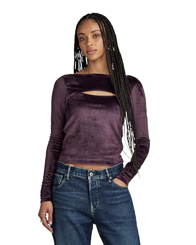G-Star RAW Damen Cut-Out Slim Boatneck Top, Purpur (lt Maze D23811-D422-8880), L von G-STAR RAW
