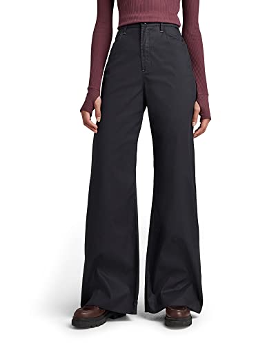 G-STAR RAW Damen Deck Ultra High Wide Leg Hose, Schwarz (caviar D22591-D194-D301), 26W / 32L von G-STAR RAW