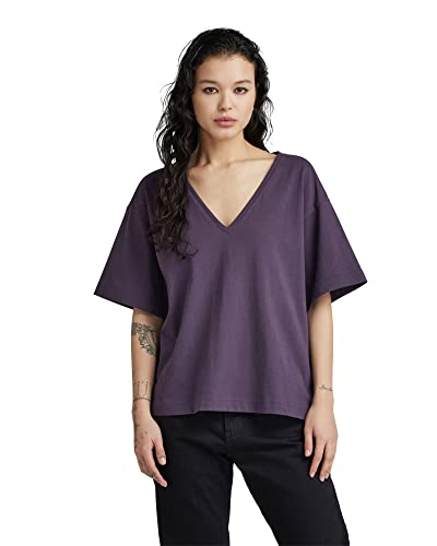 G-STAR RAW Damen Deep V Loose Top, Purpur (carbonne purple D23336-C336-0013), L von G-STAR RAW