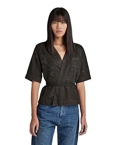 G-STAR RAW Damen ETD Wrap Top, Mehrfarben (cloack gd woodland camo D21496-D221-D471), XL von G-STAR RAW