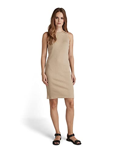 G-STAR RAW Damen Engineered Rib Tank Kleid, Beige (westpoint khaki D21384-C678-C531), XS von G-STAR RAW