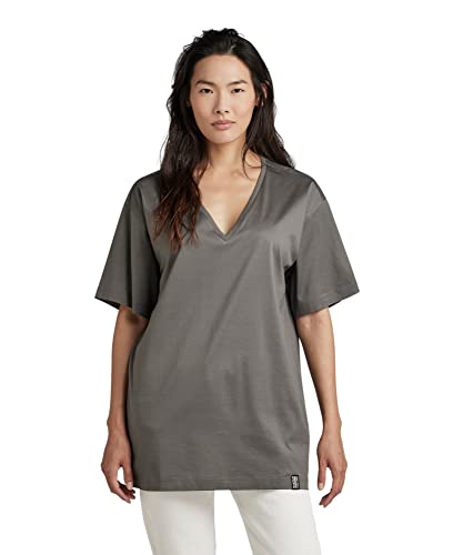 G-STAR RAW Damen Essential Loose Deep V-Neck Top, Grau (granite D22746-C539-1468), S von G-STAR RAW