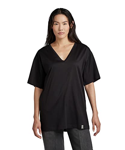 G-STAR RAW Damen Essential Loose Deep V-Neck Top, Schwarz (dk black D22746-C539-6484), M von G-STAR RAW