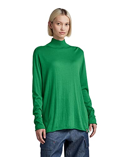 G-STAR RAW Damen Essential Mock Relaxed Strickpullover, Grün (jolly green D22861-D327-D608), L von G-STAR RAW