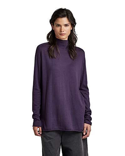 G-STAR RAW Damen Essential Mock Relaxed Strickpullover, Purpur (carbonne purple D22861-D327-0013), L von G-STAR RAW