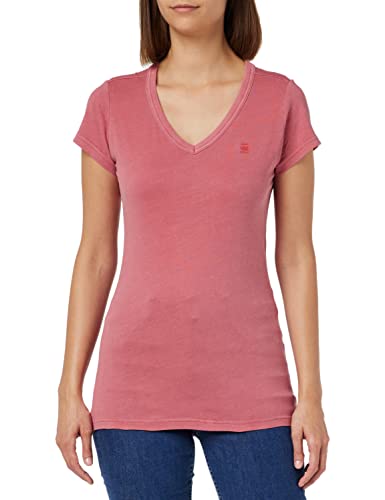 G-STAR RAW Damen Eyben Slim V-Neck Top, Rosa (pink ink gd D21314-B059-D833), XS von G-STAR RAW